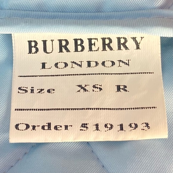 SOLD **   BURBERRY Diamond Quilted Jacket, Nova Check Lining, Light Blue XS - Picture 10 of 15